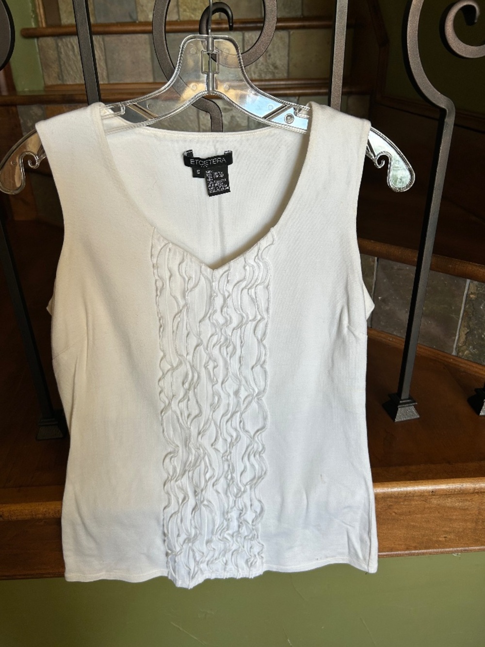 Etcetera white sleeveless shirt